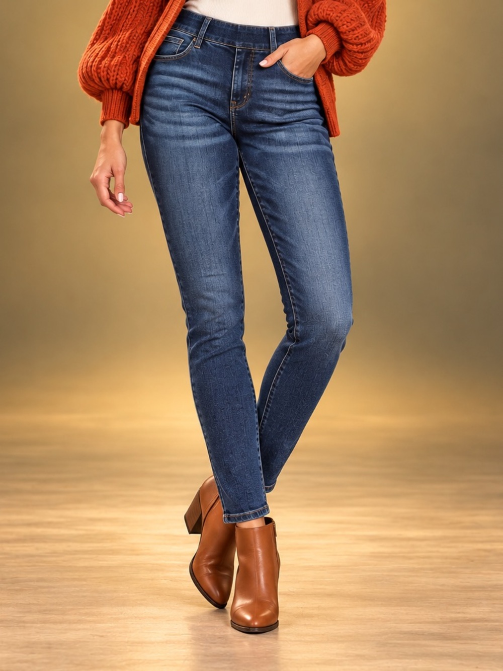 Judy Blue Pull-On Skinny Jeans Women’s Size 7/28 Dark Wash Stretch Denim